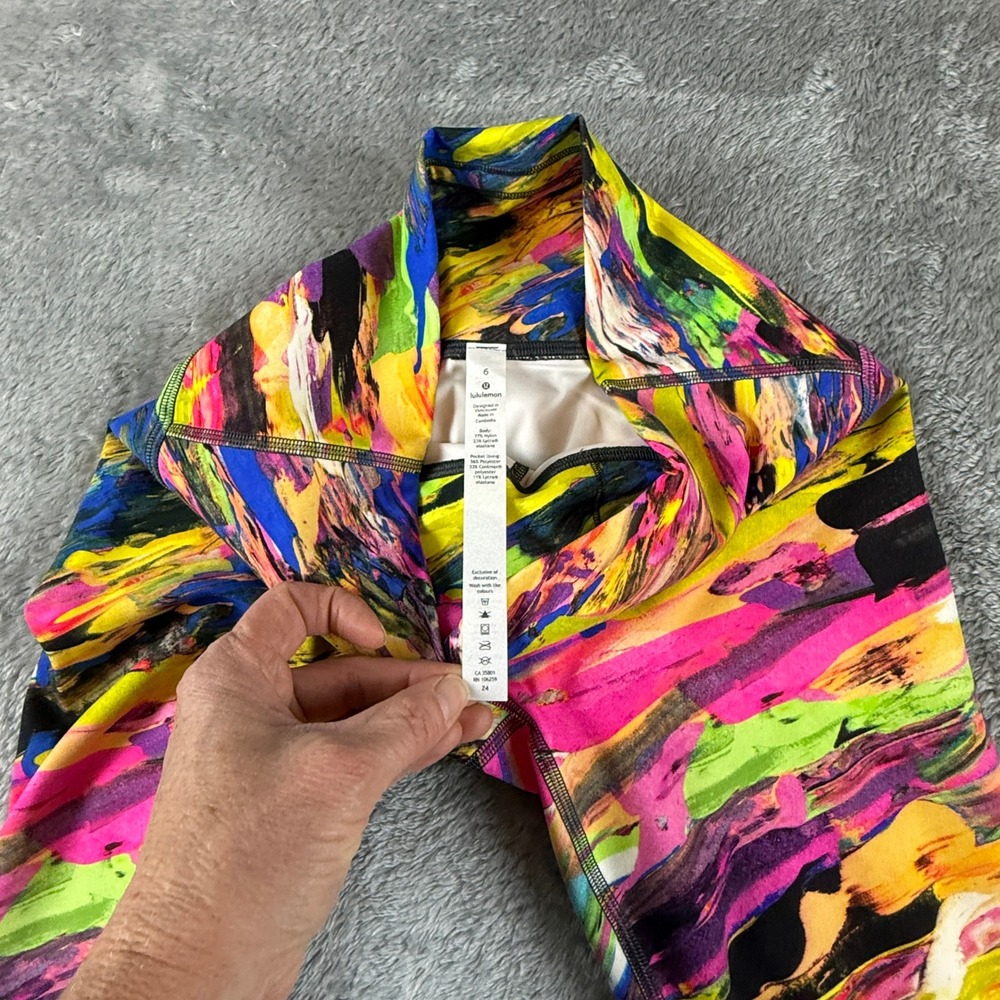Lululemon Leggings Women's 6 Wunder Train Abstract‎ Print High Rise Activewear - Picture 8 of 12